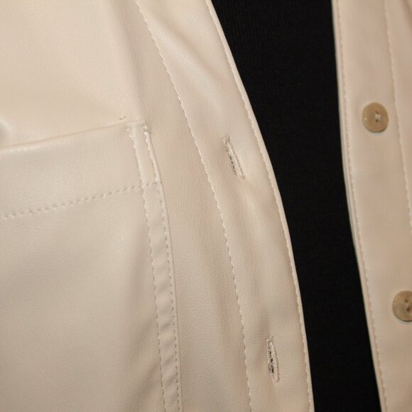 ZARA FAUX LEATHER SHIRT SHACKET NWT Tailored with Button Front-Lrg - Picture 7 of 11